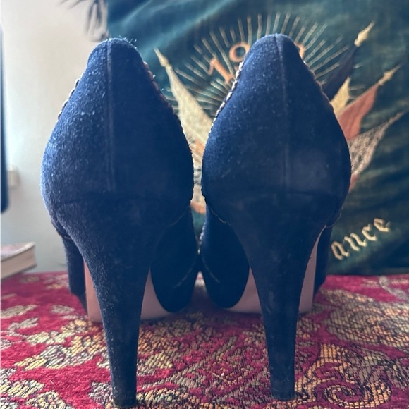 Prada Camoscio Stitch black Suede Pump Size 36-1/2 - Picture 8 of 11